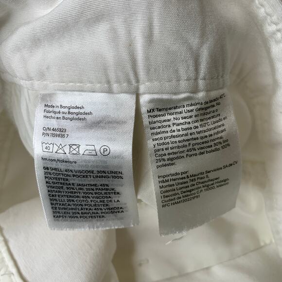 H & M White Cargo Pants Sz 4 see description - Picture 8 of 8